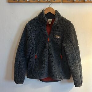 LL Bean Mountain Deep Pile Fleece Zip Up Jacket Womens Size XSmall